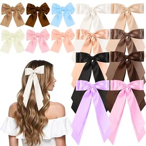 14 Pcs Hair Bows for Women Bow Hair Clips with Long Tail Coquette Bows Hair R... - Picture 1 of 6