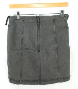 Free People Denim-Minirock hellschwarz gewaschen Größe 12 - Bild 1 von 3