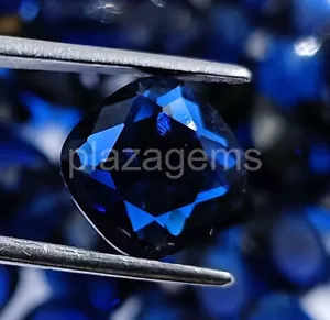 Gemas sueltas certificadas con forma de cojín zafiro azul natural 5 piezas tamaño 12x12 mm 25N - Imagen 1 de 10