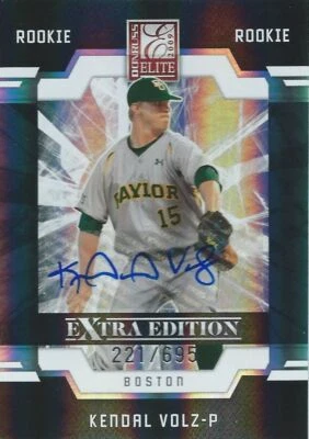 (HCW) 2009 Donruss Elite Extra Edition KENDAL VOLZ #/695 Rookie Panini Boston - Image 1 of 2