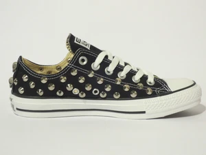 Converse All Star OX Studded Skulls Women's Shoes Men BLACK Craft