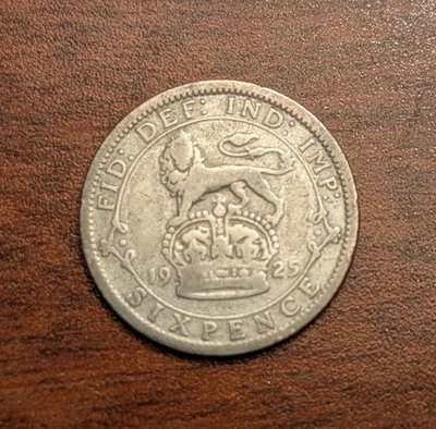 Великобритания 1925, Георг V, шесть пенсов, серебро, 6 пенсов, Соединенное Королевство - Изображение 1 из 4