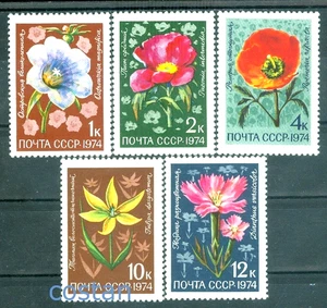 1974 Central Asia mountain Flowers,Dianthus,Poppy,peony,star tulip,Russia4308MNH - Picture 1 of 1