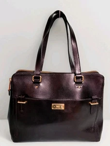 Lauren Ralph Lauren L.R.L. Shoulder Purse Tote Bag - Soft Brown Genuine Leather - Picture 1 of 10