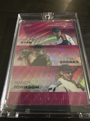 2024 Leaf Legends Triple Nolan Ryan Paul Skenes Randy Johnson Pink Wave/10 SSP Foto 1 de 2