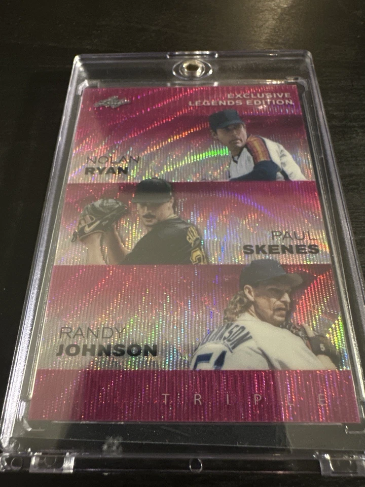 2024 Leaf Legends Triple Nolan Ryan Paul Skenes Randy Johnson Pink Wave/10 SSP Foto 1 de 2