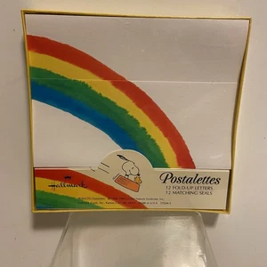 NOS Vintage Snoopy Woodstock Rainbow Postalettes Stationary Cards Peanuts NIP - Picture 1 of 2