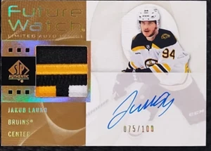 2025 NHL UD SP Authentic Jakub Lauko 075/100 Future Watch Jersey AUTO RC BRUINS - Picture 1 of 6