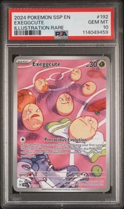 2024 Pokemon SSP EN-Surging Sparks Exeggcute #192 Illustration Rare PSA 10 - Picture 1 of 2