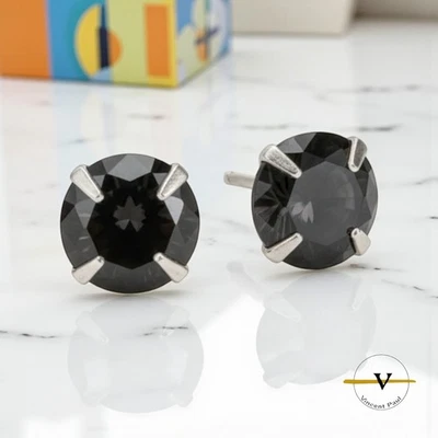 ORECCHINI UOMO DONNA PUNTO LUCE ANALLERGICI IN ARGENTO 925 COLORE NERO 5 mm - Immagine 1 di 4