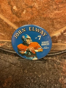 De colección 1986 John Elway Denver Broncos AFC Champs 3" Pinback botón - Imagen 1 de 3