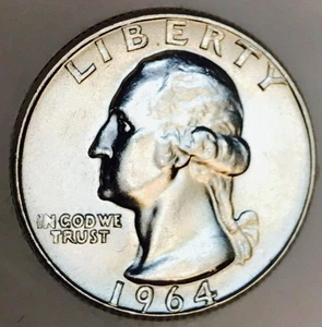 1964 D***SILVER WASHINGTON! GEMBU++++ KNOCKOUT QUALITY! SO NICE$$$$WOW #S149_291 - Picture 1 of 2