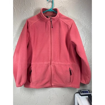 L.L. Bean Women’s Fleece Full Zip Jacket Vintage Coral Petite Size Medium PM - Image 1 of 4