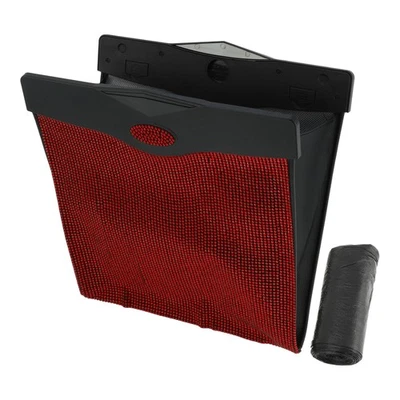 Tragbarer Auto-Mülleimer für den Rücksitz, Kunstleder, Rot, 1 Stück - Bild 1 von 4