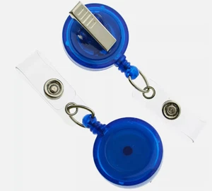 5 Pack BLUE Color Retractable ID Badge Reels with Clip(3B) - Picture 1 of 5