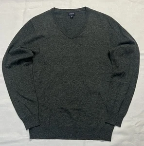J Crew Sweater Mens Medium Charcoal Gray  Merino Wool V Neck Business Casual - Picture 1 of 5