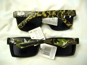 Men's Sunglasses LOCS Unisex Camouflage Gangster Shades Hunting 91143 / 91070CAM - Picture 1 of 9