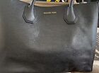 Authentic Michael Kors Jet Set Large Black Tote Bag In Pebbled Leather
