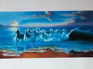 Heaven and Earth Designs Night Moves Galloping Horse Cross Stitch Pattern New - Picture 1 of 9
