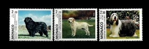 MONACO. Dog Show. Issues of 1990-1993 Scott 1704, 1806, 1855. MNH (BI#19) - Picture 1 of 1