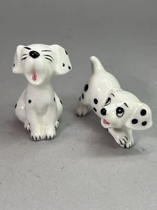 Vintage Walt Disney Productions Japan 101 Dalmatians 2 Lot Puppy Dogs Porcelain - Picture 1 of 7