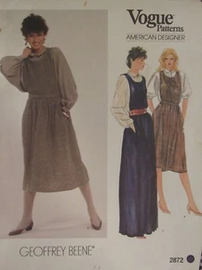 Lovely VTG 82 VOGUE Designer G.BEENE 2872 Misses Jumper & Blouse PATTERN 6 UC - Picture 1 of 4