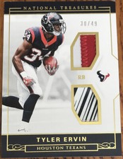 2016 Panini National Treasures Rookie Dual Materials GOLD Tyler Ervin #’d 30/49