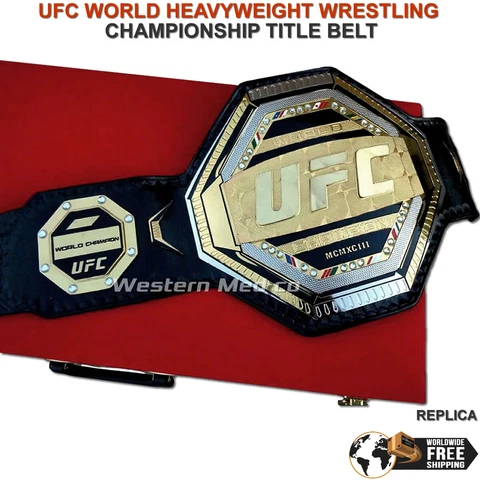 UFC Legacy Championship Title Belt Genuine Leather 4mm Zinc Brass Metal Replica Cover