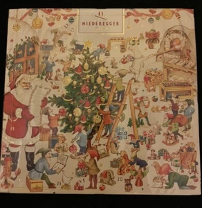 NIEDEREGGER Marzipan Chocolate Mini Advent Calendar Santa's Workshop 168g/5.92oz - Picture 1 of 2