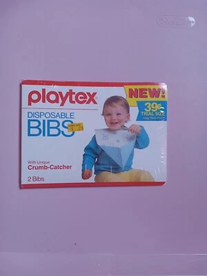 PLAYTEX Einweg LÄTZCHEN Trail 2er Pack Krümelfänger VINTAGE 1980er NEU Requisite  - Bild 1 von 2
