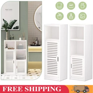 3 Tier Waterproof Bathroom Storage Cabinet Free Standing Cabinet Organizer Unit - Picture 1 of 34