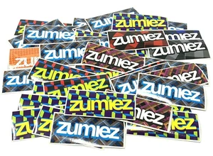 Lot of 43 Vintage Zumiez Stickers 3.5x1.5" Plaid Geometric Skateboarding Decals - Picture 1 of 4