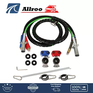 Air Line Hose w/Assemblies Wrap 12 FT 3-in-1 Set For Semi Truck Tractor Trailer - Imagen 1 de 10