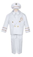 Boys Captain Outfit sailor White matching hat full set fleet week fancy formal