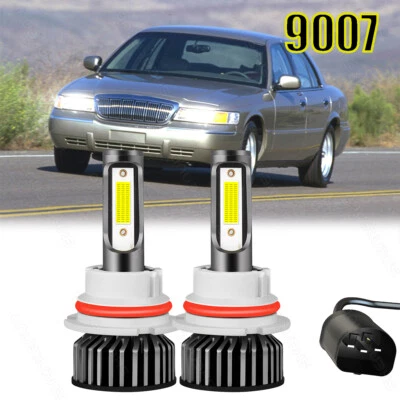 2x 9007 6500K LED Hi/Low Beam Headlight Bulb for Mercury Grand Marquis 1998-2005 - Image 1 of 4
