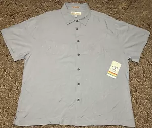Vintage OP Shirt Mens XXl Gray Floral Button Up Short Sleeve Ocean Pacific NWT - Picture 1 of 11