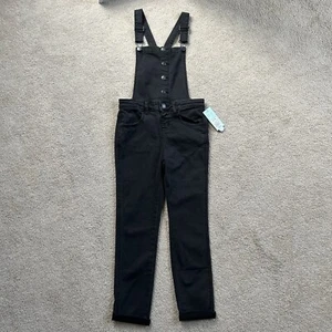 Cat & Jack Youth Girls' Washed Black Soft Ankle Length Overalls Size Medium 7/8 - Picture 1 of 6