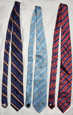 Lot of 3 John W Nordstrom Men's Ties Multicolor Striped Made in Italy 100% Silk - Image 1 of 4