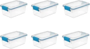 Sterilite 7.5 Qt. Large Plastic Stackable Storage Bin w/Clear Latch Lid (6 Pack) - Picture 1 of 5