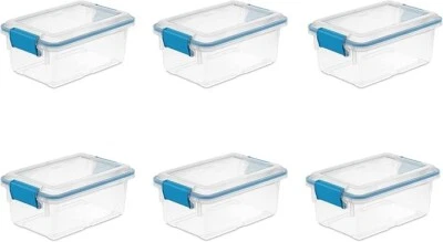 Sterilite 7.5 Qt. Large Plastic Stackable Storage Bin w/Clear Latch Lid (6 Pack) - Image 1 of 4