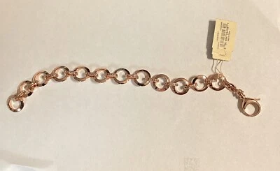 ИСКОПАЕМЫЙ РОЗОВОЕ ЗОЛОТО ТОН КРУГЛЫЙ PAVE КРИСТАЛЛ ПОДВЕСКА СТАРТЕР ЦЕПОЧКА БРАСЛЕТ JA5613791 - Изображение 1 из 4