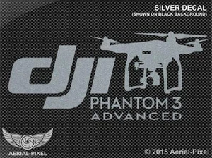 DJI Phantom 3 Advanced Silver, White, Black or Red Window / Case Decal Sticker - Picture 1 of 13
