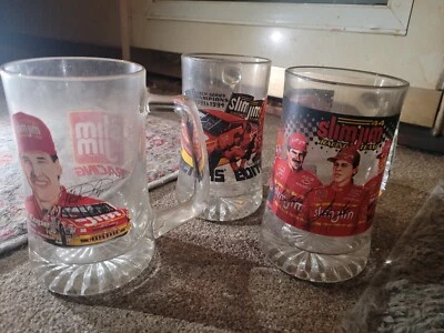 1999 Nascar Busch Series Slim Jim Sponsor Racing Team Large Glass 3 Mug Beer - Image 1 of 4