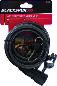 Blackspur 72" Heavy Duty Security Cable Lock Motor Bike Bicycle Keys Coil Hoop - Picture 1 of 1
