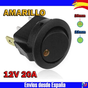 Interruptor LED redondo 23mm 12v -20A- con luz - AMARILLO - Electronica Arduino - Imagen 1 de 2