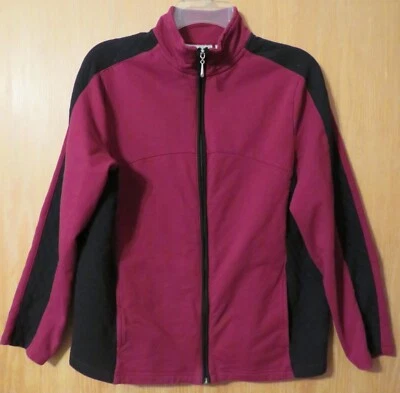 Chaqueta Studio Works Sport Mujer M Negra Borgoña Manga Larga Cremallera Completa 2 Bolsillos Foto 1 de 4