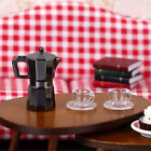 1:12 Dollhouse Miniature Coffee Pot Kettle Moka Pot Wcup Tray Kitchen Decor Toy