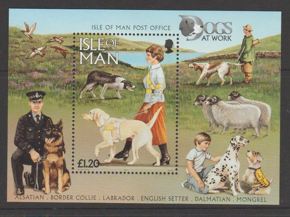 Isle of Man 1996 Working Dogs Mini Sheet MNH $1.60 - image 1 of 1
