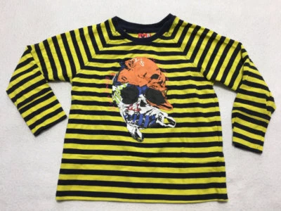 Camisa Gráfica Sin Añadido Sugar 3 3T Amarilla Azul Marino Rayas Calavera Conciencia Vertedero Foto 1 de 4