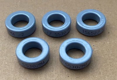 C055307M4 Magnetics, Ferrite Core MPP 200 Perm Grey 310 Size 0.50" X 0.30", 5pcs - Image 1 of 2